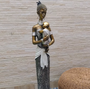 Estatuilla Africana Con Bebe 90 Cm Artesanal Resina Oriente