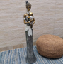Estatuilla Africana Con Bebe 90 Cm Artesanal Resina Oriente