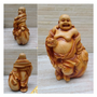 Estatuilla Buda Feliz Resina Simil Madera Importado Oriente