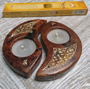 Portavelas Yin Yan Cemento Indonesia 2 Piezas Incluye Velas