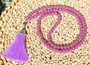 Japa Mala De Opalina Sintética Lila De 8mm Rostro De Buda