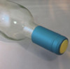 Metallic Light Blue PVC Shrink Capsules on Bottle