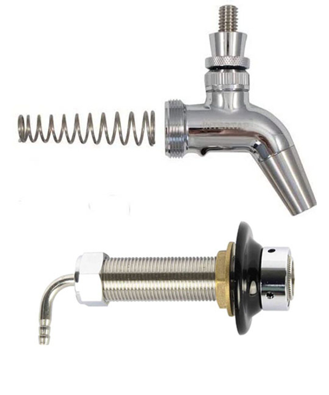 Intertap Stainless Steel Faucet & Shank with Self Closing Spring