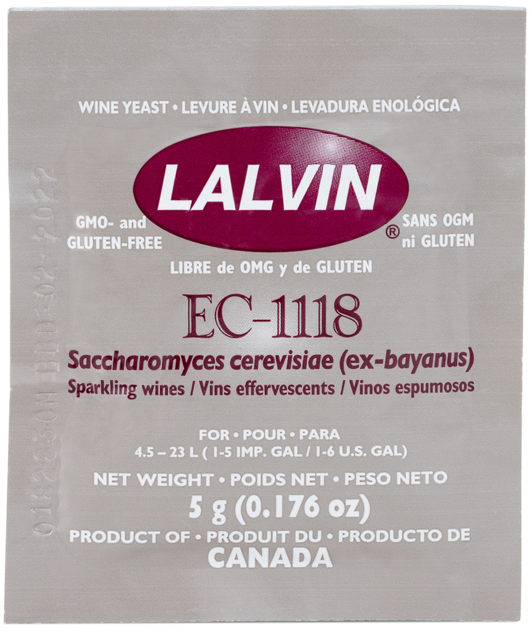 Lalvin EC-1118 Wine Yeast front view