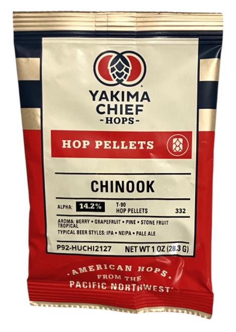 Chinook Hop Pellets 1 oz package Front