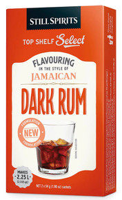Dark Jamaican rum package, side view