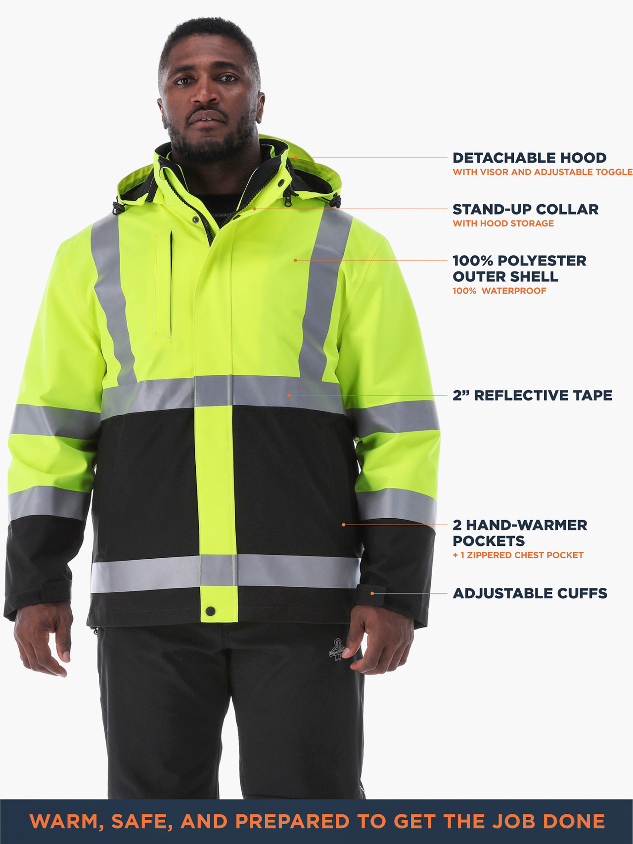 トップス ililil Sickness high neck track jacket 9178-Hivis-3n1-Rainwear-