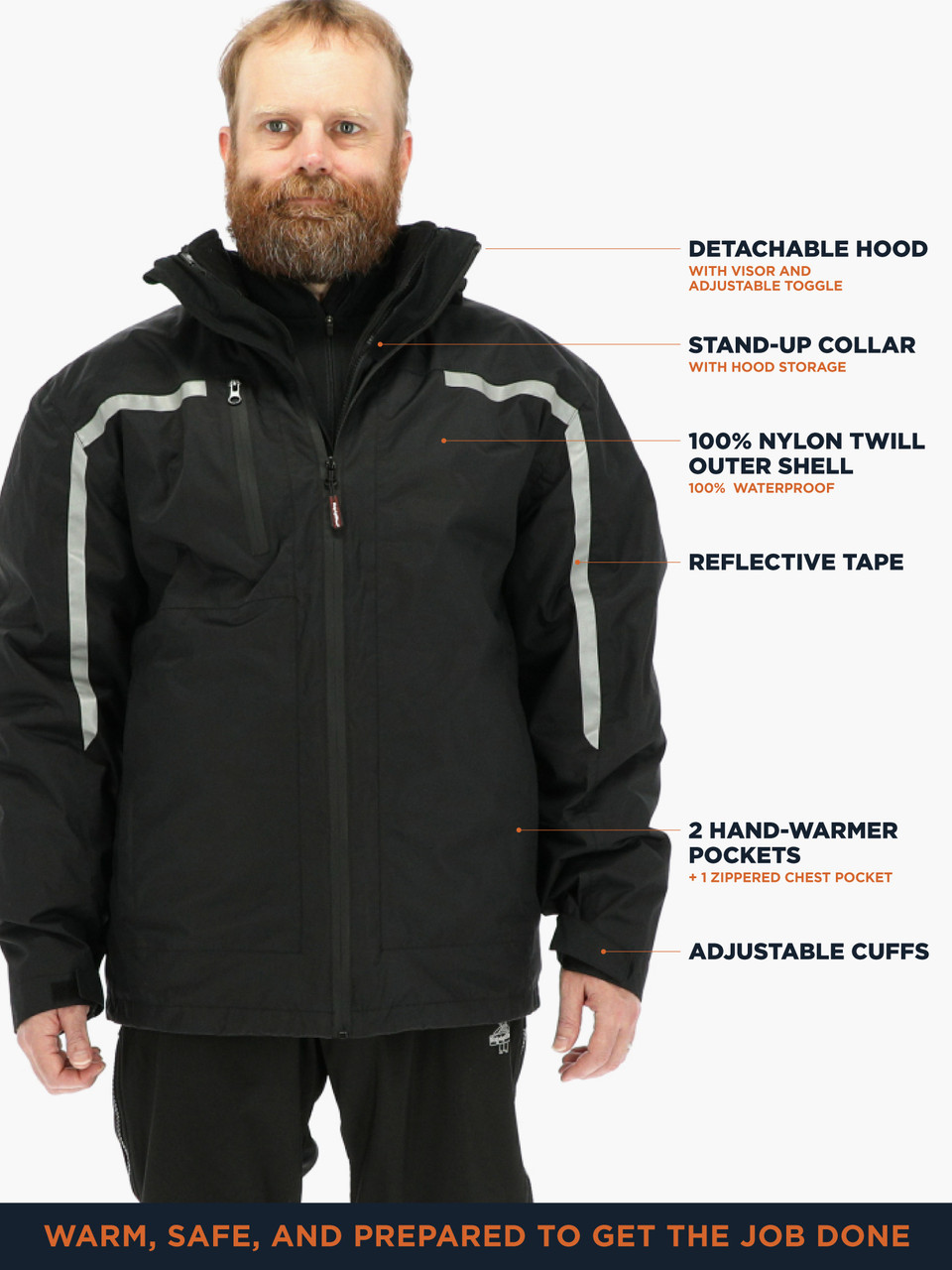3-in-1 Rainwear Jacket (9188) | Rated for 10°F | RefrigiWear