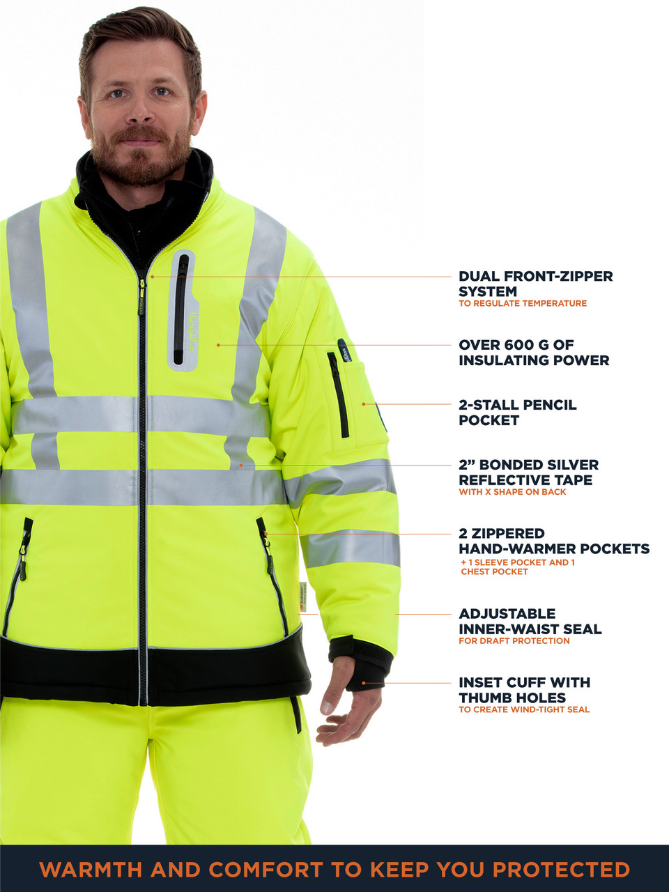 HiVis Extreme Softshell Jacket (796) | Rated for -60°F | RefrigiWear