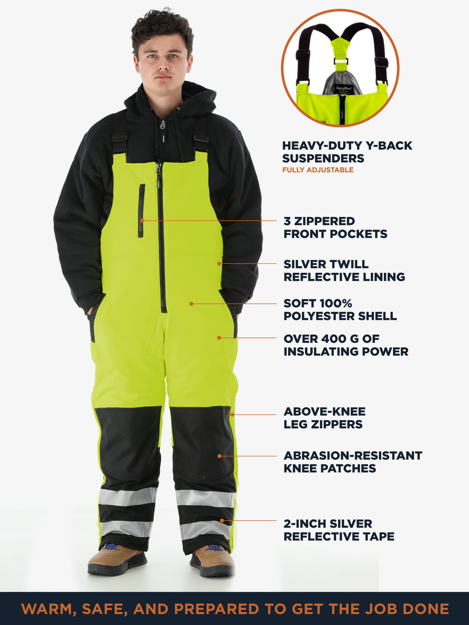 RefrigiWear High Visibility Hi Vis ANSI Class E, Insulated