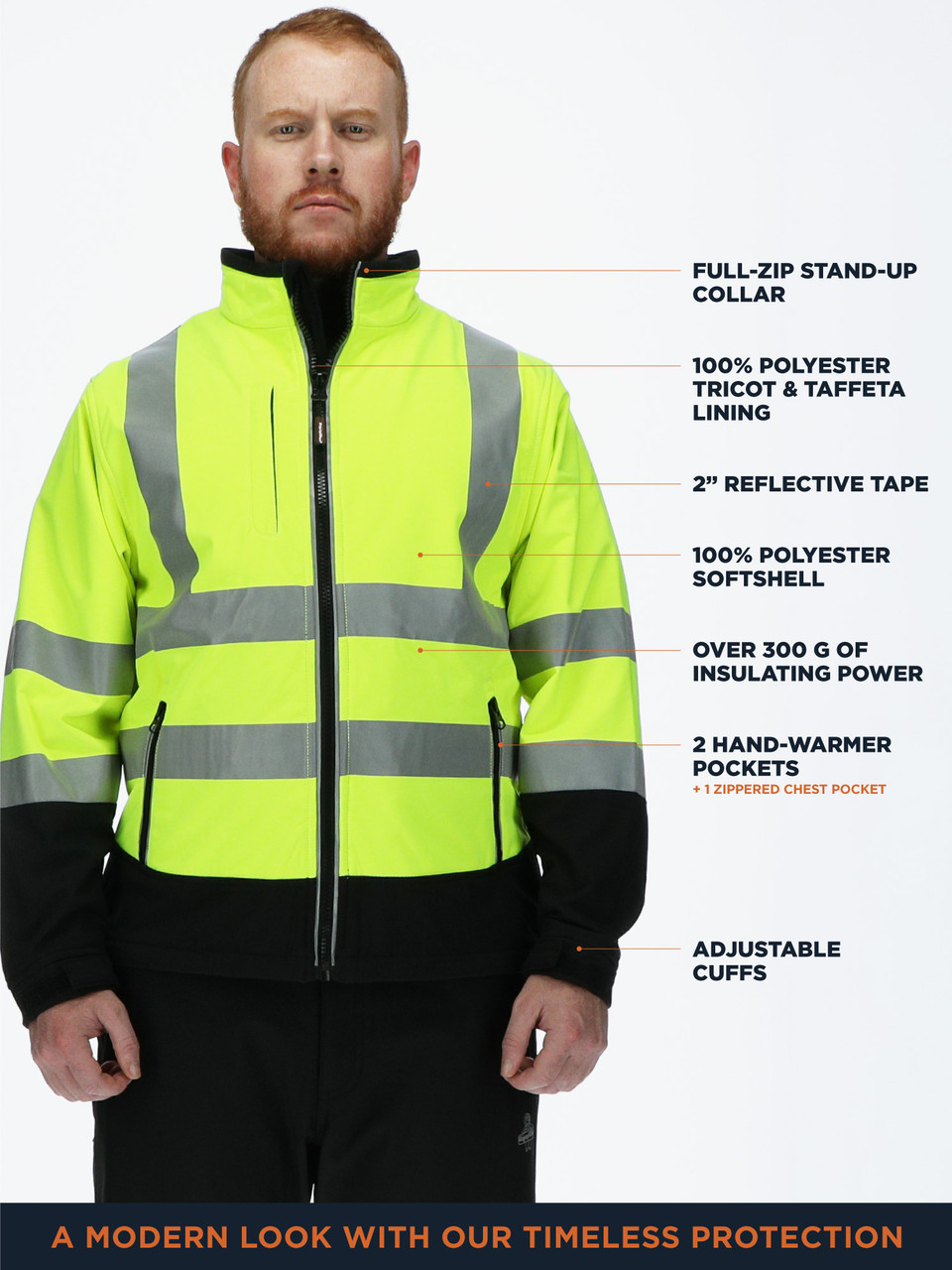 HiVis Softshell Jacket (9291) | Rated for 20°F | RefrigiWear