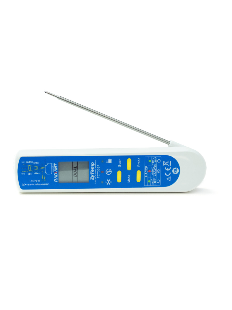 AllPoints 1381340 Thermometer Infrared 76/ 662f W/ Folding Probe