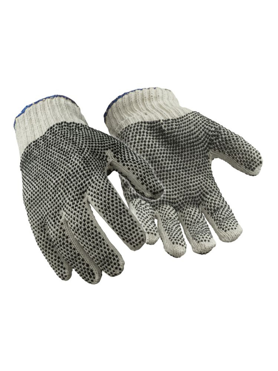 Dot Grip Work Gloves Cotton/Nylon Glove with Blue PVC Grip, One Sided White