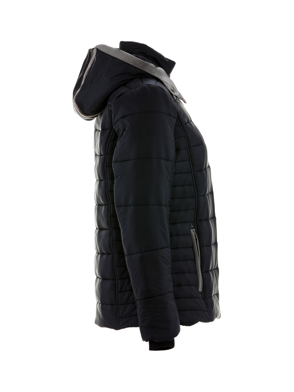 Refrigiwear Women's Pure-Soft Puffer Jacket | Black\\/Charcoal | 100% Polyester | 2XL