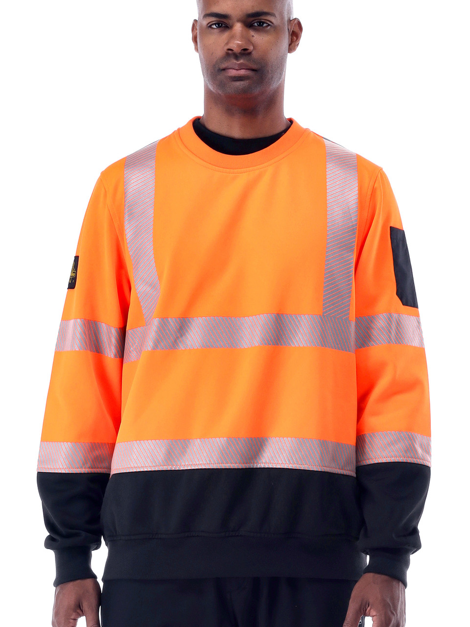 HiVis Crewneck Sweatshirt with Reflective Tape (8465) | ANSI Type