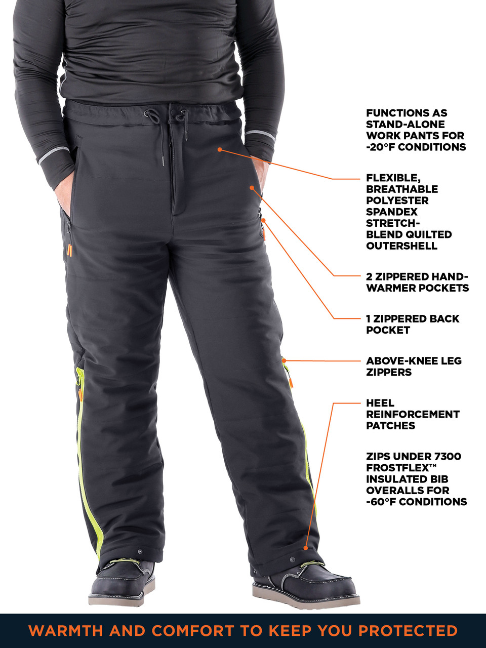 FrostFlex® Insulated Quilted Pants - Warm Work Pants for Cold Storage