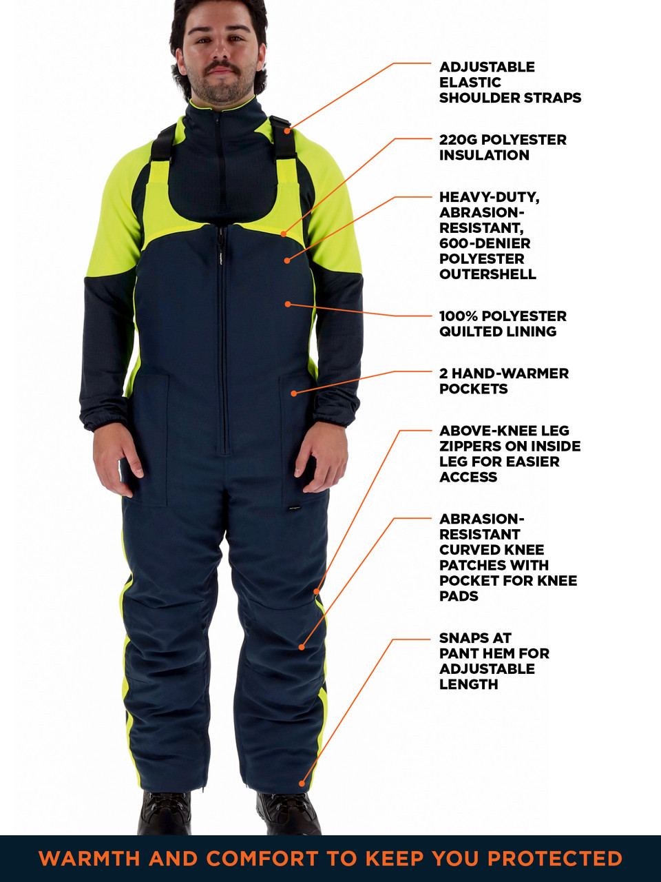 Insulated Freezer Bibs for Cold Storage | -30°F Freezer Wear