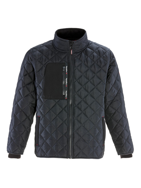 Black-Diamond Quilted Puffer Jacket