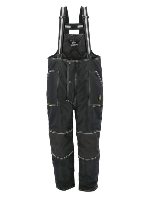 Black-ErgoForce® Waterproof Low Bib Overalls front view