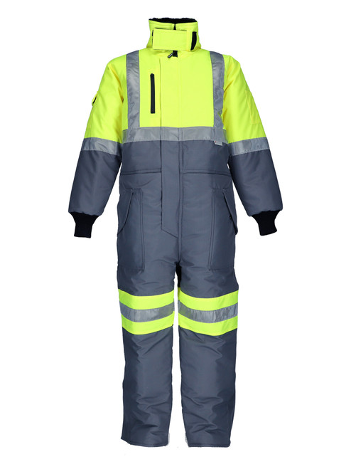 Lime/Gray-Freezer Edge® Coveralls front view