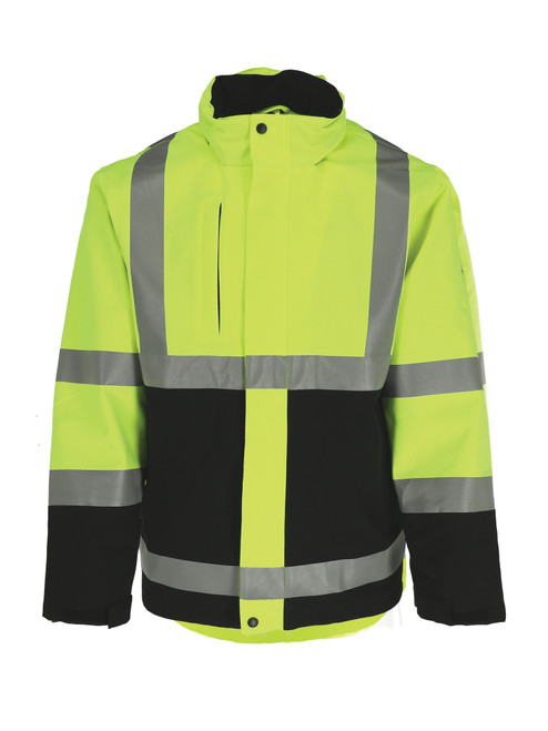 Lime/Black - HiVis 3-in-1 Rainwear Jacket front view