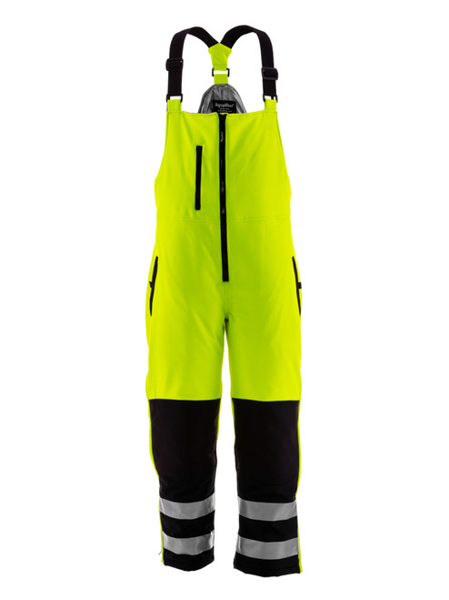 Lime-HiVis Insulated Softshell Bib Overalls