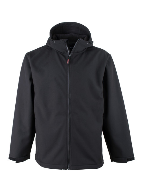 Black-Lightweight Softshell Jacket with Hood front view
