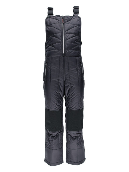 Black-Women's Diamond Quilted Bib Overalls front view