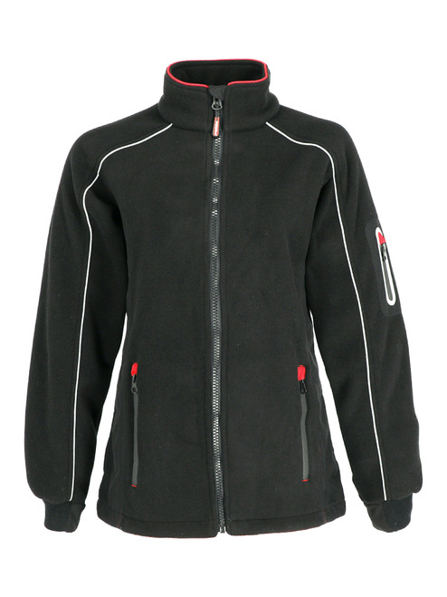 Black-Women's Hybrid Fleece Jacket front view