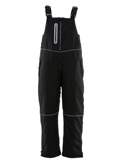 Black-Women's Insulated Softshell Bib Overalls front view