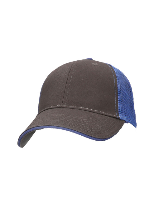 Grey/Blue-Mesh Trucker Cap