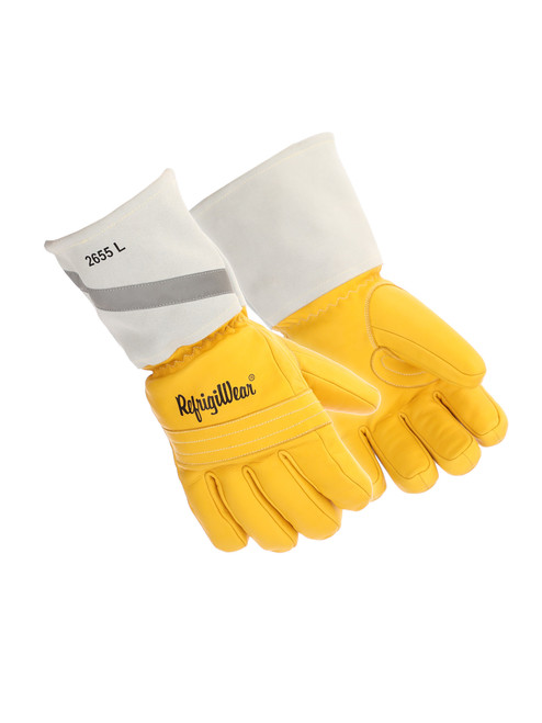 RefrigiWear Insulated Water Resistant Cowhide Leather Gloves are tougher and warmer than a standard leather glove, protecting you from bone-chilling -30°F conditions.