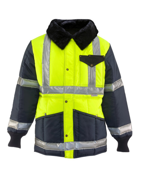 Lime/Navy-HIVis IronTuff® Two-Tone Jackoat™ front view