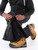 Black-ErgoForce® Waterproof Low Bib Overalls - leg zipper feature opened