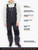 Black-Women's Diamond Quilted Bib Overalls featires infographic