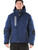 Navy-54 Gold Hooded Utility Jacket on a model