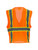 Orange-Safety Vest with Pockets & Radio Loop back view