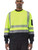 HiVis Crewneck Sweatshirt with Reflective Tape - Lime on a model