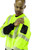 HiVis Crewneck Sweatshirt with Reflective Tape - Lime sleeve pocket detail