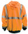 Orange-Hi-Vis Black Bottom Full-Zip Hoodie back view