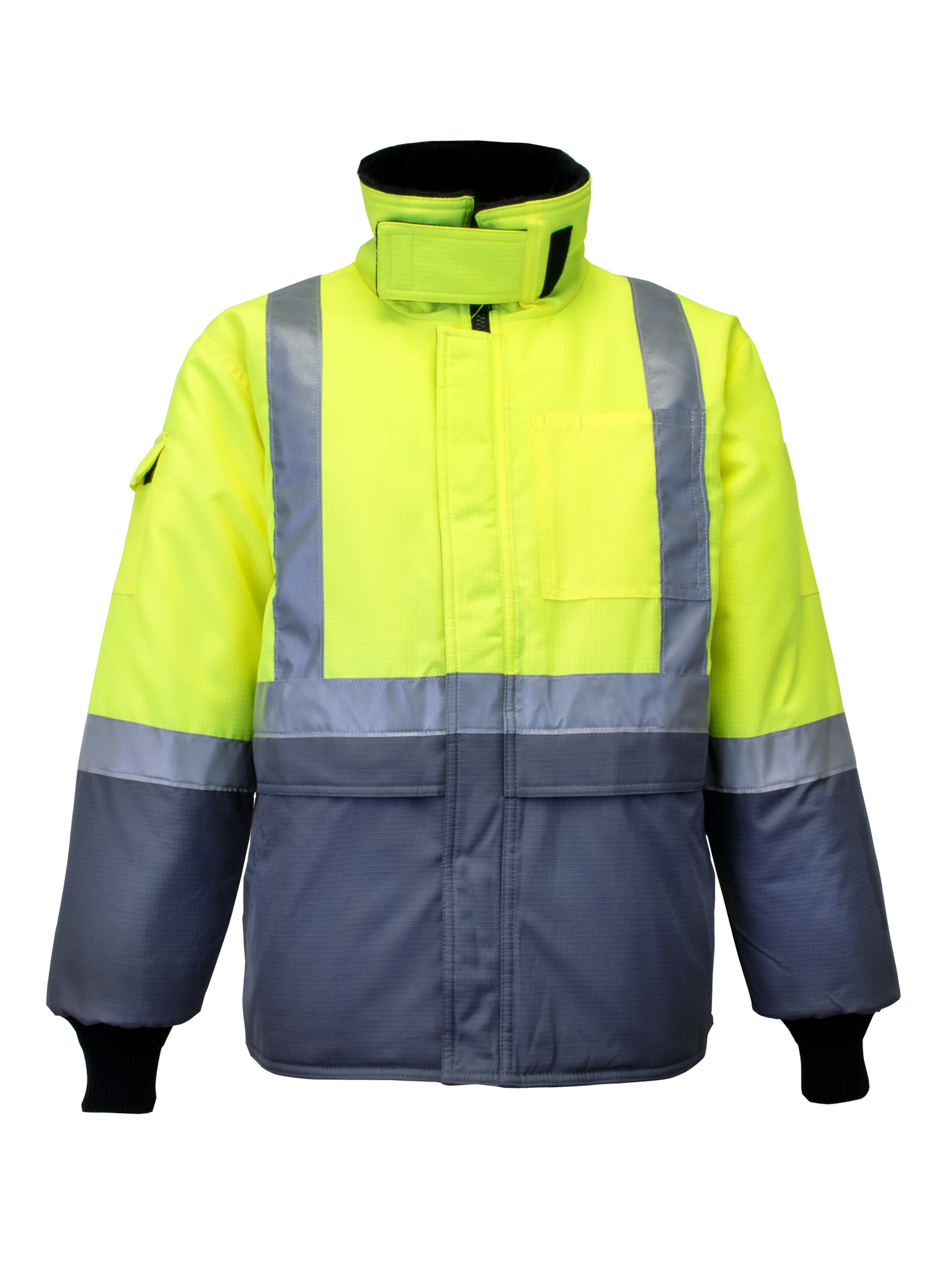 RefrigiWear High Visibility Hi Vis ANSI Class E, Insulated Softshell High  Bib Work Overalls (Lime, 4X-Large)