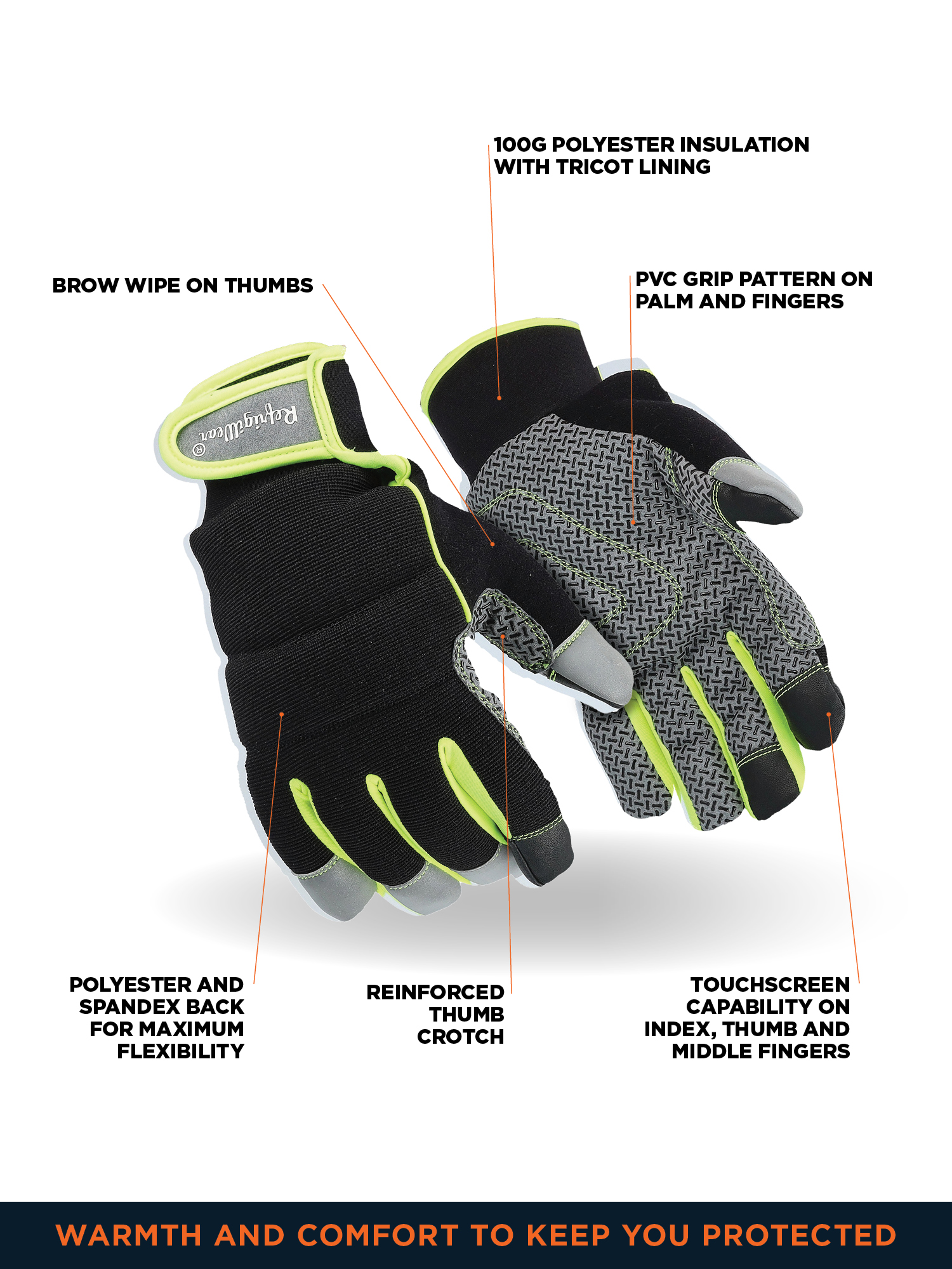Endurance Active Touch Gloves | Insulated Freezer Work Gloves for