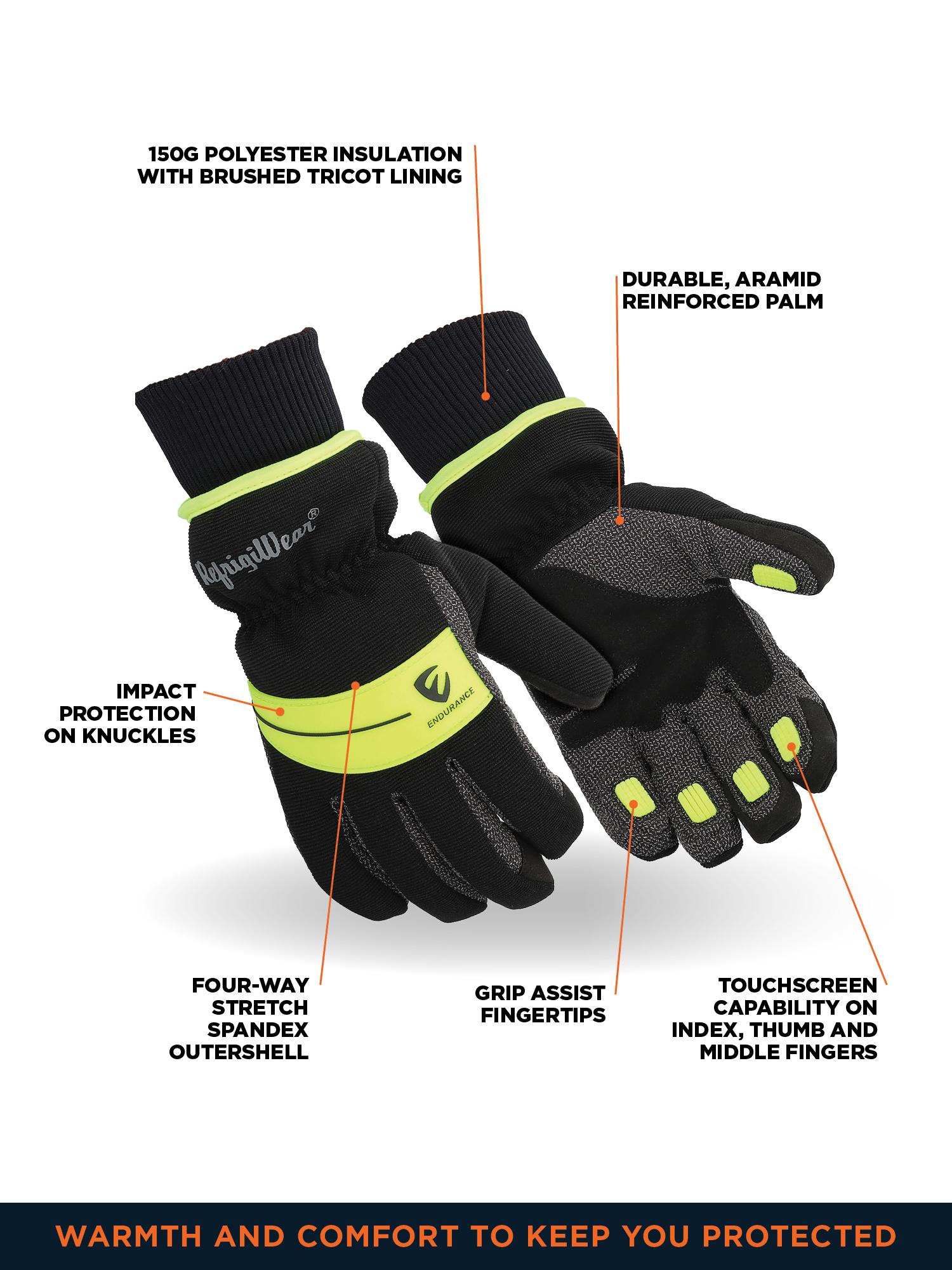 Endurance Touchscreen Grip Freezer Glove (2664) | Rated for -20°F