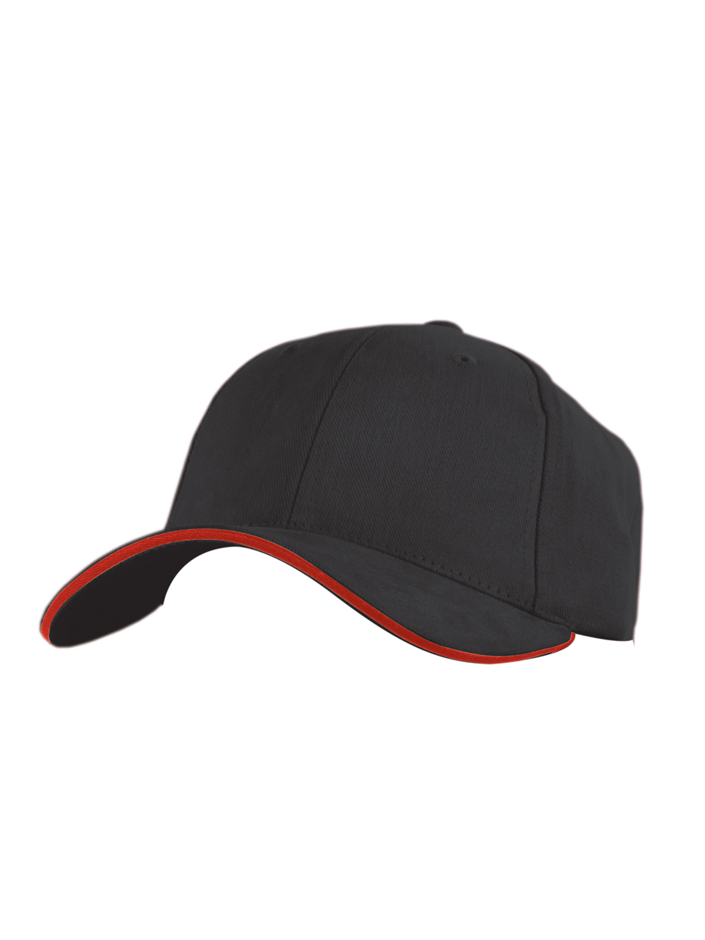 RefrigiWear Brushed Sandwich Ball Cap | Black/Red | Ragg Wool/Brushed | One-Size