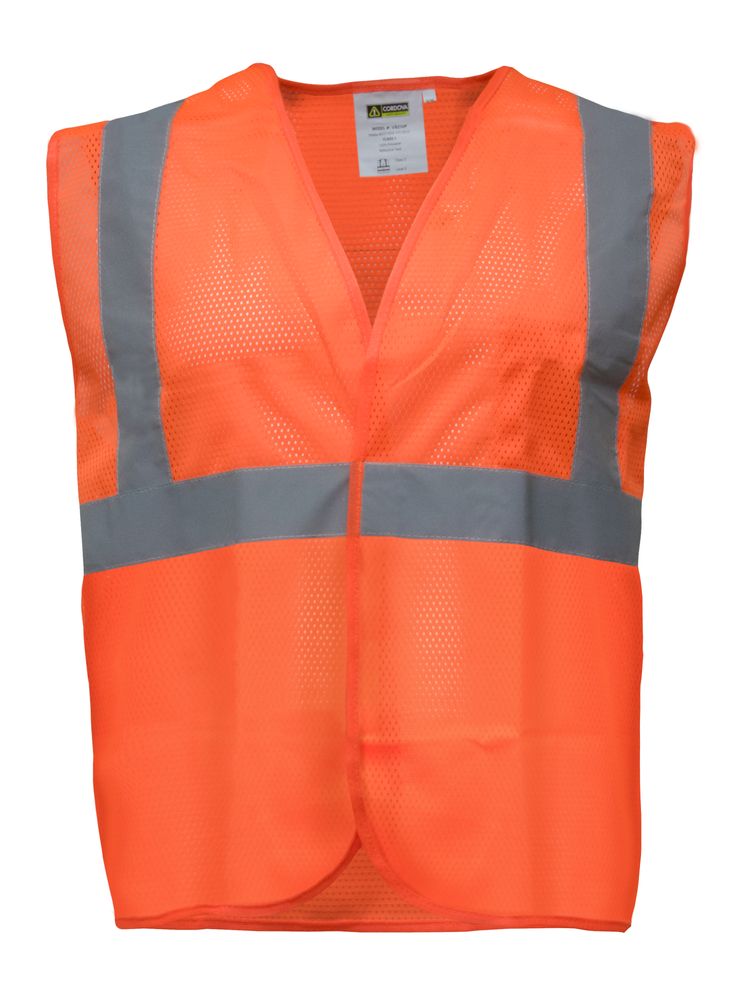 RefrigiWear Mesh Safety Vest | Orange | Fit: Big & Tall | Ragg Wool/Fabric | L