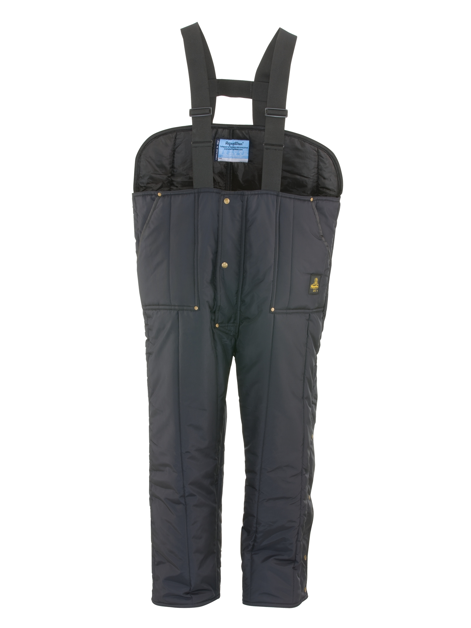 RefrigiWear Iron-Tuff Low Bib Overalls Navy Fit: Big & Tall S