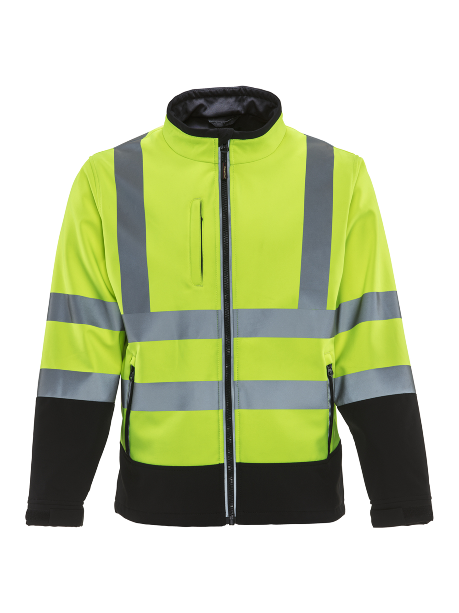 RefrigiWear HiVis Softshell Jacket Lightweight Black/Lime Fit: Big & Tall S