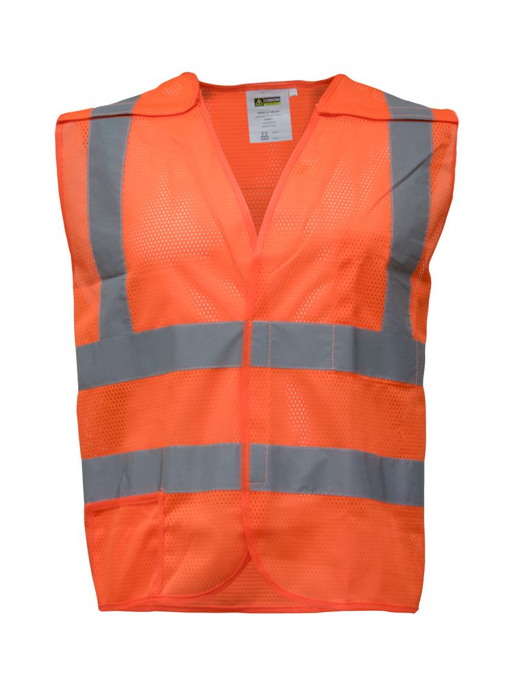 RefrigiWear Break Away Mesh Safety Vest | Orange | Fit: Big & Tall | Ragg Wool/Fabric | XL