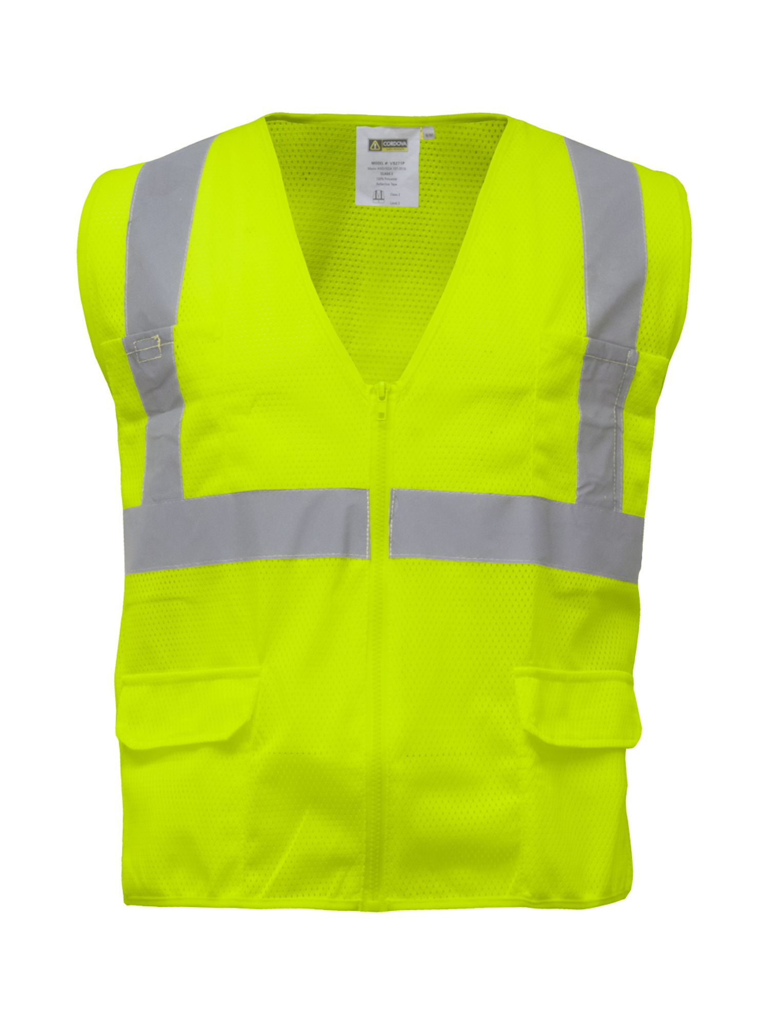 RefrigiWear Zipper Mesh Safety Vest | Lime | Fit: Big & Tall | Ragg Wool/Fabric | L