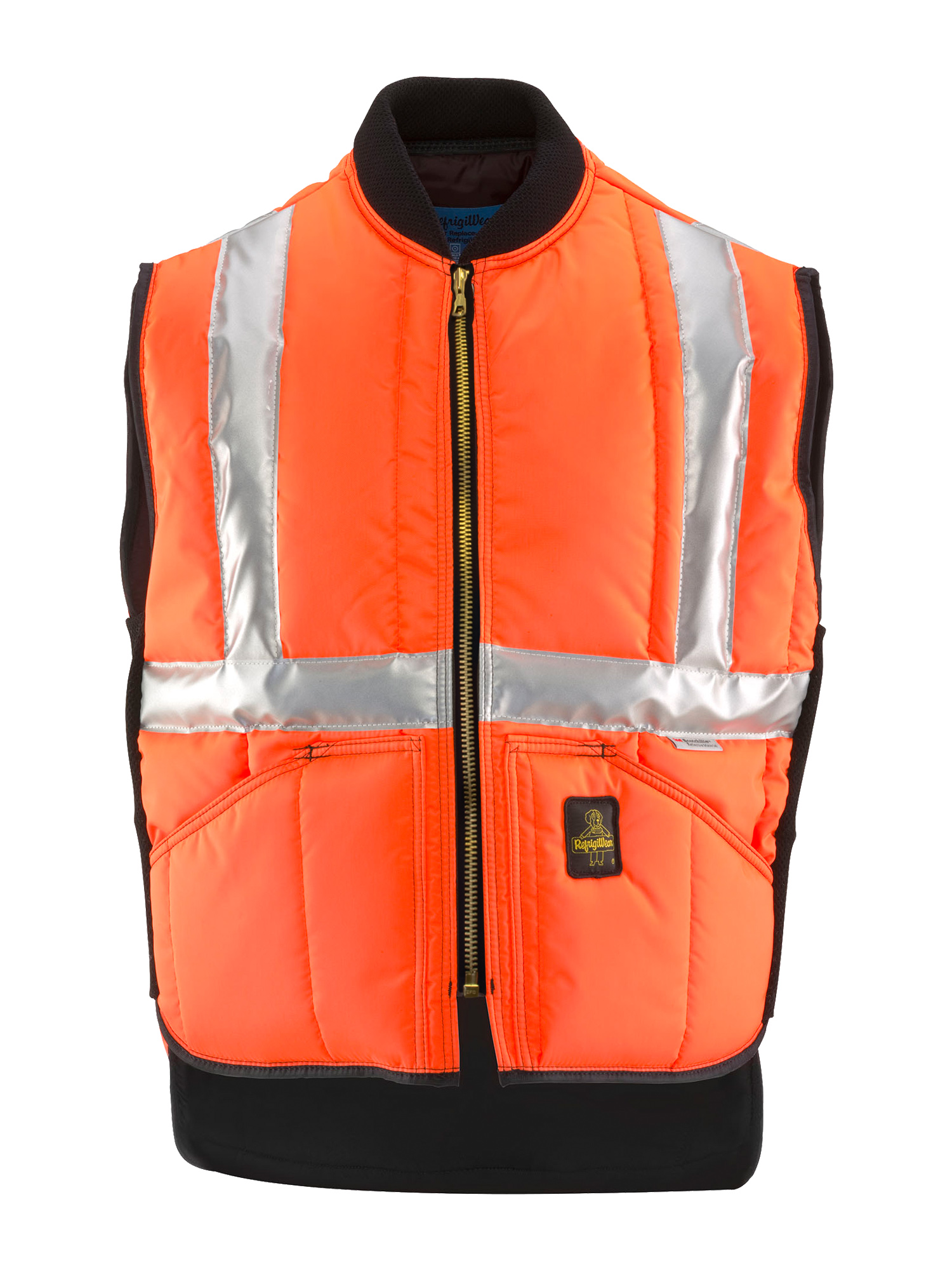 RefrigiWear HiVis Iron-Tuff® Vest | Orange | Fit: Big & Tall | Ragg Wool/Polyester/Nylon | M